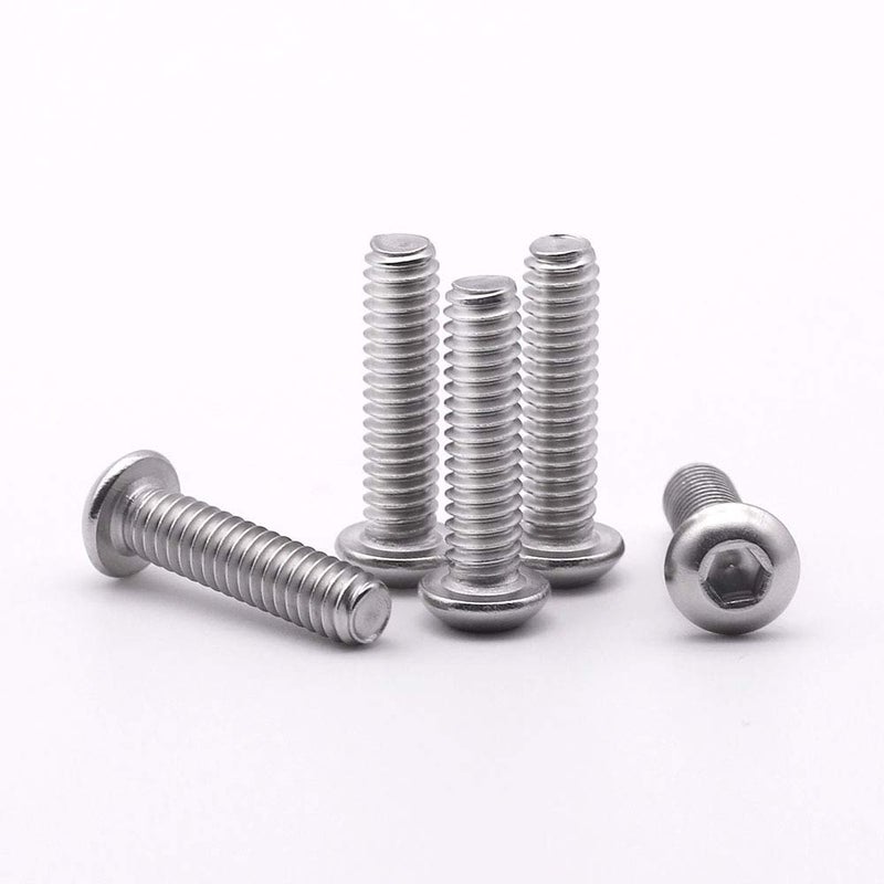 RoyceMart 5/16-18 x 1" (25 Pack) Hex Socket Button Head Cap Screws Bolts, Allen Socket Drive, 304 Stainless Steel 18-8, Bright Finish, Full Machine UNC Threads - Image 1